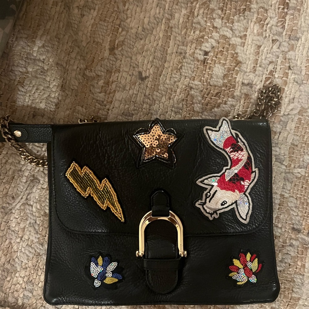Sam Edelman black Leather Bag with Embellishments